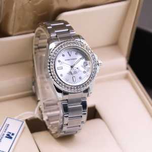 Jam Tangan Seven Minute Bulat Permata M775 LS-587SAR / Jam Tangan Fashion Wanita Tali Rantai Diameter 35 cm