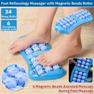 Foot Reflexology Massager with Magnetic Beads Roller Design for Home Use Jogging Finger Pressure Board Sole Acupoint Therapy 家用滚轮式脚底按摩器