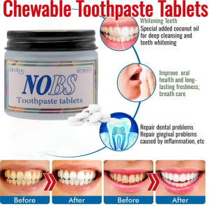 Portable Chewing Oral Cleansing Toothpaste Tablets Breath Freshening Whitening Stain Removal Oral Gum Care Mouthwash Solid Toothpaste Travel