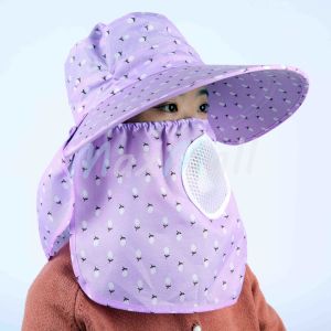 Topi Visor Wanita Anti UV Lebar Topi Lipat Topi Cadar Penutup Wajah