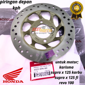 Disk Brake Depan KPH Kualitas Original Piringan Cakram Rem Honda Supra X 125 Karisma Revo 100 Disc Brake Disbrake Supra Batman Piring Cakram Kharisma ahm Presisi Firingan Dis Revo Lama Diskbrake Viringan Asli Piringa Discbrake Dis Break Brek Ori
