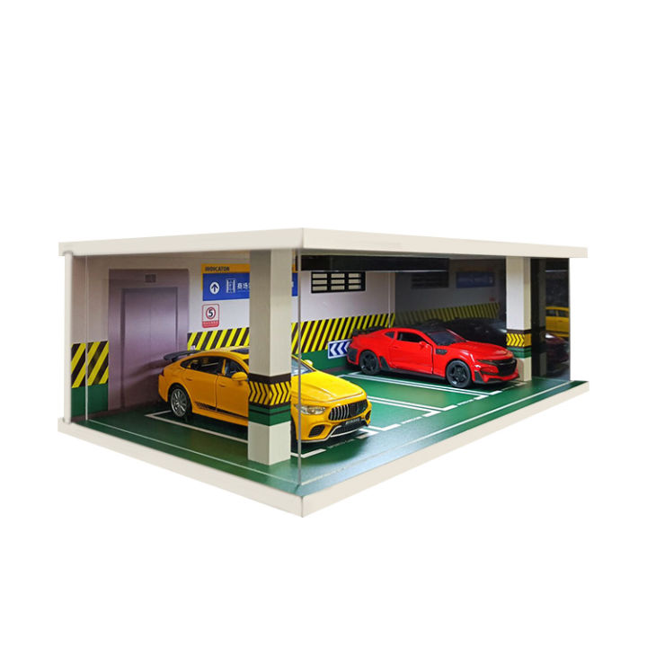 132 Scale Diorama Garage 4 Parking Spaces Parking Lot Toys Garage Model 