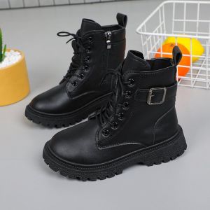 Giày bốt cho bé gái khóa kéo phong cách thời trang cá tính Giày cao cổ học sinh Bốt đi học cho bé gái Mẫu mới ON136