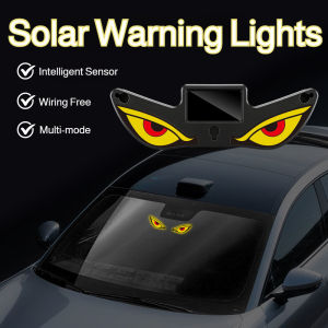 Car-mounted Devil Eye LED Solar-Powered Wireless Window Warning Neon Light
