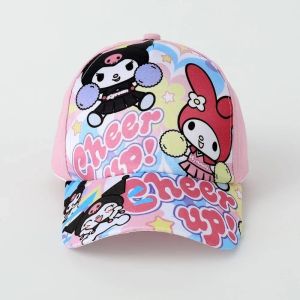 Sanrio Kids Baseball Cap Kuromi  Hellokitty Girls Anime Cartoon Printed Childrens Fashion Baseball Hat Sun Hat