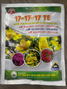 Phân Bón NPK Cao Cấp 17-17-17 + TE Giúp Cây Bung ChồiTrái Ngọt Hoa Lâu Tàn - Gói 1kg