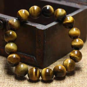 Natural Stone Beads Tiger Eye Bracelet Buddha Charm Bracelets & Bangle Men Blue Tiger Eye Lava Stone Elasticity Rope Jewelry Mew