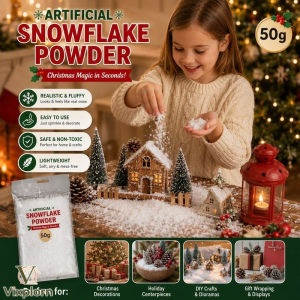 Vixplorn Artificial Snow flake Powder Christmas Fake Snow White Sprinkle For Tree Table Props Xmas Decor