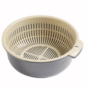 Set Rổ Và Chậu Rửa Rau Củ Trái Cây Hai Lớp - Rổ Để Thực Phẩm Ăn Lẩu Khô Ráo Có Lỗ Treo