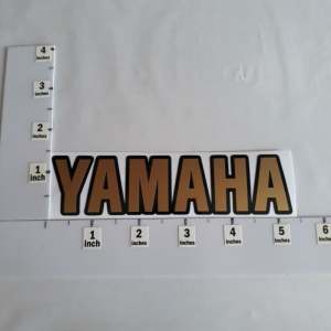 Yamaha Word Sticker Decal in Silver Gold & Hologram