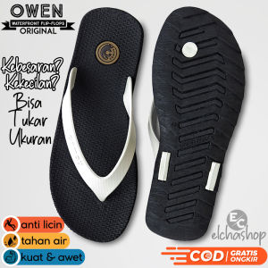 Sendal Jepit Karet Pria Dewasa Murah Berkualitas Import CAMAO OWEN ORCA Distro Keren Sendal Japit Remaja Kasual Flipflop Terlaris Anti Slip Tidak Licin Sandal Jepit Pria CAMOU Hitam Putih