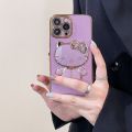 Luxury Cute Hello Kitty Makeup Mirror Plating Holder Stand Phone Case Soft Back Cover For Apple iPhone 15 Pro Max 15 Plus 6S Plus 7 Plus 8 Plus XS Max XR 11 Pro Max iPhone 12 Pro Max 12 mini 13 Pro Max 13 mini iPhone 14 Pro Max 14 Plus. 