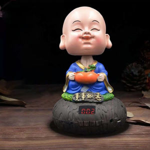 Mini Monk Bluetooth Chanting Player｜Car Decor + Cute Nodding Expression｜ Bluetooth + Dual-use for Car & Home