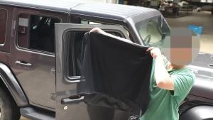 Cornerr Car Window Sunshade Cover Storage Bag for Jeep Wrangler JK JL 2007 for Gladiator JT 2018 2019 2020 2021 2022 2023 2024 T6H1N