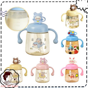 Sippy Cups Cute 350ml Toddler Cup Baby Milk Cup Cartoon Straw Feeding Cup Learning Training Sippy Cup Water Drinking