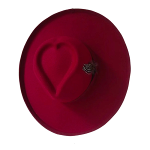 Elegant Homburg Heart Top Styling Hat with Wide Brimmed Flat Wide Brimmed Western Hat for Casual Wear