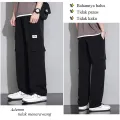 Celana Cargo Panjang Pria Korean style loose pants celana Olahraga Sport Jogging Big Size baggy pants Oversize longgar Celana training keren murah celana jumbo celana banyak kantong sweatpants quick dry cargo hitam. 