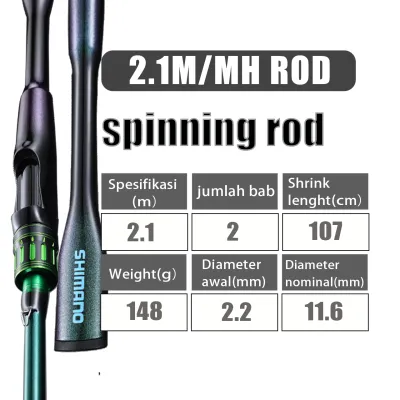 Joran Batang Medium Pancing Rod Casting Rod Spinning Carbon Fishing Rod M Power Jigging Rod 100KG