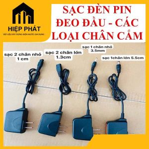 Cục Sạc Đèn Pin Đội Đầu Đa Năng Với Chân Tròn Và Chân Dẹp Kích Thước 1cm 1.3cm 3.5mm 5.5mm Sử Dụng Cho Đèn Pin Siêu Sáng