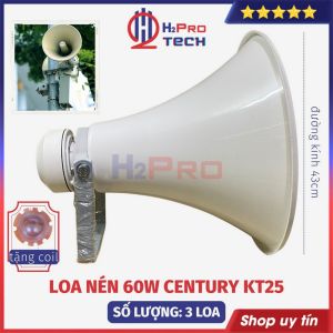 Loa Nén 60W (Tặng Coil) Loa Phóng Thanh Century KT25 Công Suất Lớn Tiếng Xa 1.5Km Vành Tròn 43Cm Chống Nước - H2Pro Tech