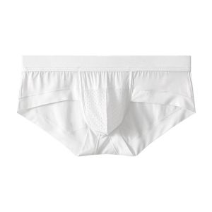 Man Breathable Underwear Soft Boxers Fashion Lingerie Elastic Pouch Underpants New Crotch Open Hole Avoid Scrotum Eczema Shorts