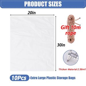 10Pcs PE Plastic bag big size Thickened Storage Bag Ukay Plastic Bag Supot Seasonal Clothing Storage