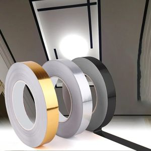 แถบกาวติดกระเบื้องพื้นสีเงินทอง0.5/1*50ม.เทปฟอยล์ทองแดงสติ๊กเกอร์ปิดผนังกันน้ำของตกแต่งบ้าน