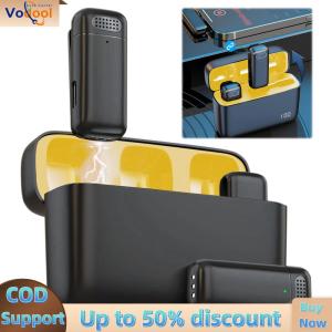 【Vodool Auto Center】Wireless Collar Microphone with Digital Display Noise Reduction for Karaoke and Stage Events Rechargeable Charging Case