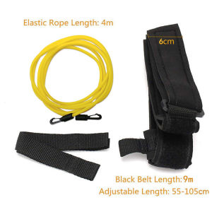 4M Swim Strength Training Resistance Belt Tether Adjustable Swim Elastic Training Rope Band