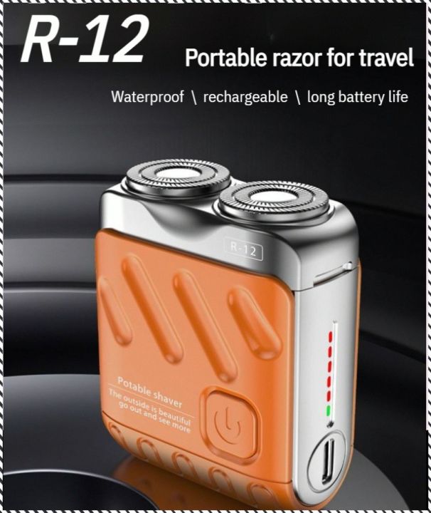 Portable Rotary Double Ring Electric Shaver Razor Travel Magnetic Electric Razor