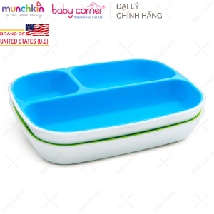 Bộ 2 Đĩa Ăn Chia Ngăn Chống Trượt MUNCHKIN Cho Bé Từ 6 Tháng