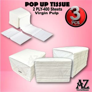 Pop up Tissue 2ply-400 sheets (Virgin Pulp)