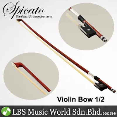 Spicato Italy Violin Bow Full Size 1/2 Bow Horsehair Brazilwood