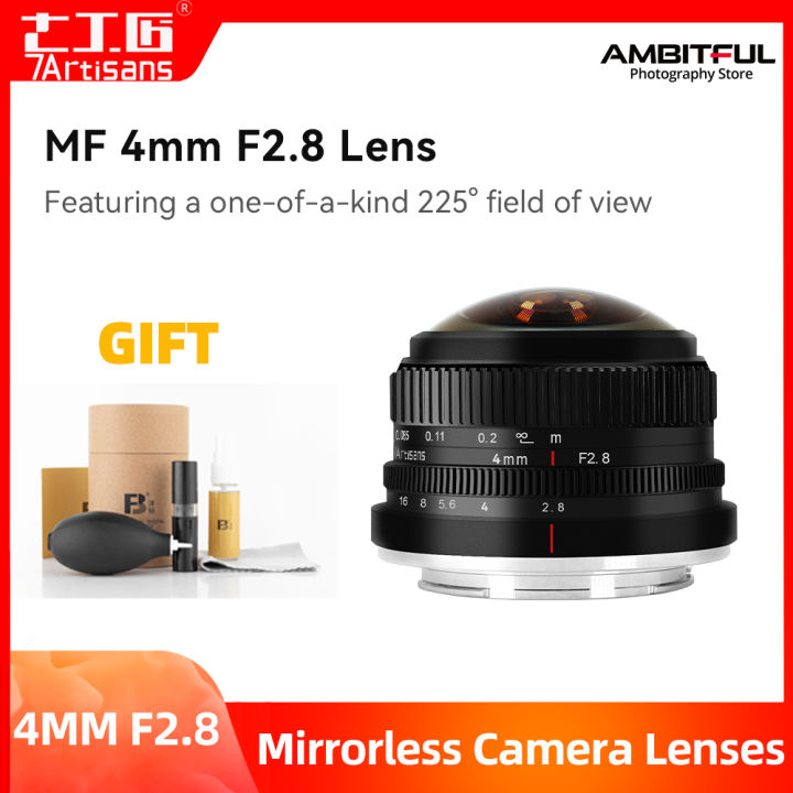7artisans 4mm 225° Circular MF Aps-c Prime Fisheye Lens for