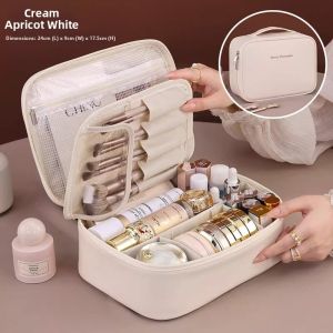 MIRUIDUO Large Capacity Portable Makeup Bag with Mirror