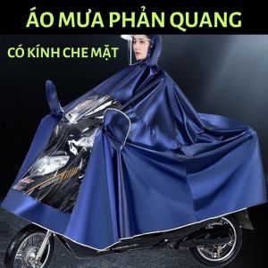 Áo mưa bộ 2 lớp dày dặn siêu chống thấm phối màu thời trang mặc thay áo gió. Áo Mưa 12 Người Có Kính Chắn Nước Che Mặt Cánh Dơi Chống Thấm Cao Cấp 2 Đầu PHẢN QUANG Có Túi Che Trùm Gương