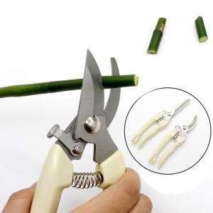 QFV5F 1ชิ้น การประหยัดแรงงาน ตรง/หัวงอ จับสบาย สแตนเลสสตีล ที่จับ PP กรรไกรตัดกิ่งไม้ กรรไกรตัดแต่งกิ่ง เครื่องมือการปลูกถ่ายอวัยวะ อุปกรณ์สวน