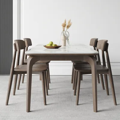 ST Sintered Stone Dining Table Minimalist Marble Dining Table And Chair Set