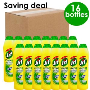 Jif cream cream cleaner original lemon stain remover with micro crystal technology 500ml (Pack of 16)