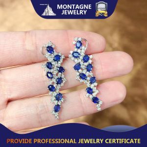 Montagne Jewelry Natural 3x4mm Sapphire Earring 925 Silver Earring Elegant Crystal Inset Design 53 Fine Jewellery Stud Earrings