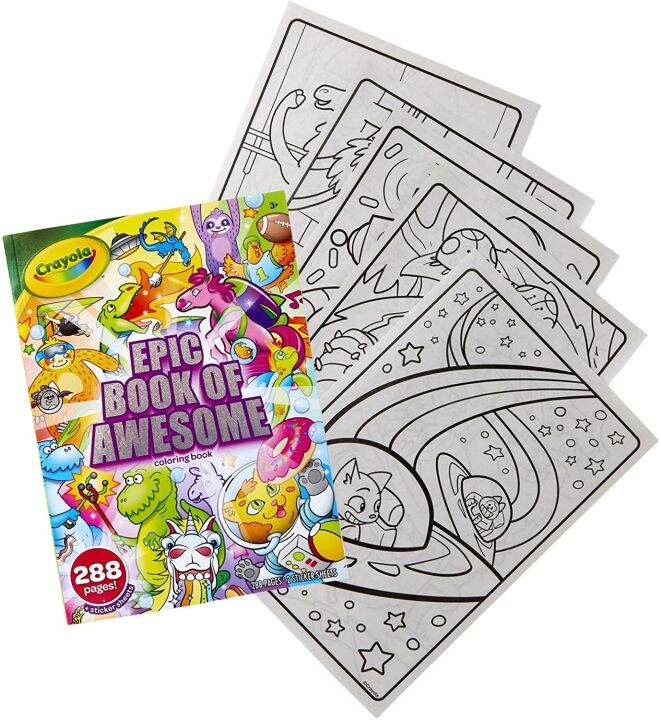 Crayola Epic Book of Awesome, All-in-One Coloring Book Set, 288