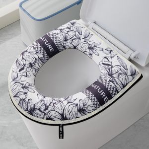 ALLLUCK Waterproof Toilet Seat Pad Universal Thickened Toilet Cushion Removable Zipper Toilet Cover