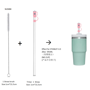 Suitable for Stanley 20OZ 30OZ 40OZ Tritan materials replaceable straw cups straw configurations cartoon hats and straw brushes
