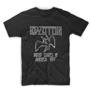 Kaos Bandung oversize Led Zeppelin USA 77 Icarus Classic Rock Heavy Metal Music T Shirt Dewasa Pria Wanita Premium