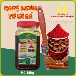 Nghệ ngâm vô gà đá nghệ đỏ ngâm (Hủ 380g + Cọ quét) tiện lợi bóng vảy bám rút bao xài Nam Nguyễn cho gà đá