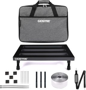 GHOSTFIRE Guitar Pedal Board Aluminum Alloy 1.3lb Super light Effect Pedalboard16.5x11.8 with Carry BagSPL-03