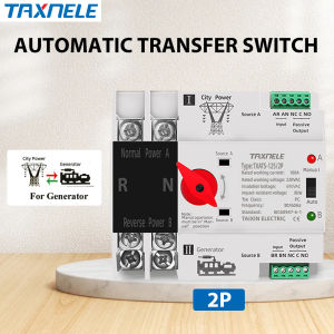Single Phase Din Rail ATS 2P 63A 100A 125A Dual Power Automatic Transfer 220V Electrical Selector Switches Uninterrupted