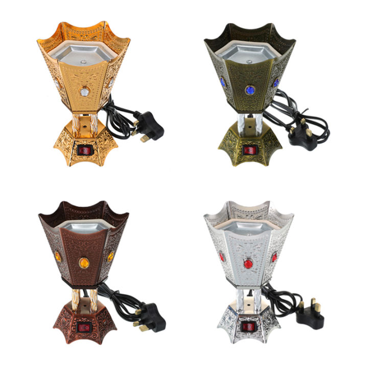 220V Electric Incense Burner Metal Arabic Style Bakhoor Mabkhara Burner Aromatherapy Furnace