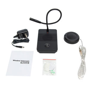 Ycall Dual Way Window Speaker Intercom System 220 Voltage Auto Dual-Way Intercommunication Anti-Interference Noise-Free Dual-Way Audio Record Output Auto-Mute for Bank/Hospital/Ticket Office/Store/Restaurant