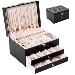 SG【4 colors】Jewellery Box Jewellery Organiser Lockable & Organizers Birthday Gifts for Women Mom